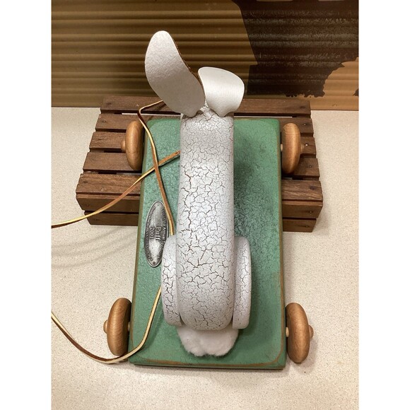 Henn Workshops Handcrafted 19th In The Toys Series "Puff" 2001 Wooden Rabbit Toy - Picture 4 of 14